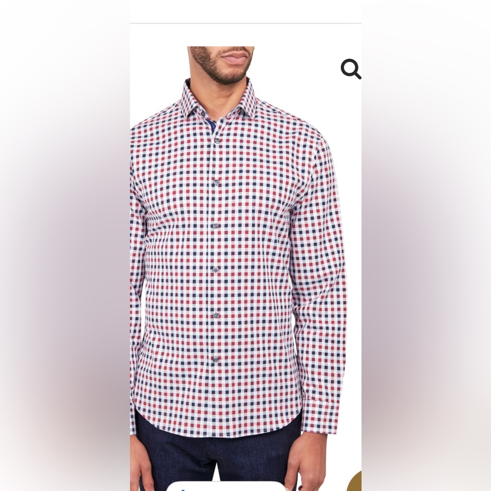 Michelson London TWILL CHECK LONG SLEEVE SHIRT X-Large